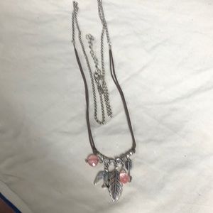 Aeo long necklace antique gold tone